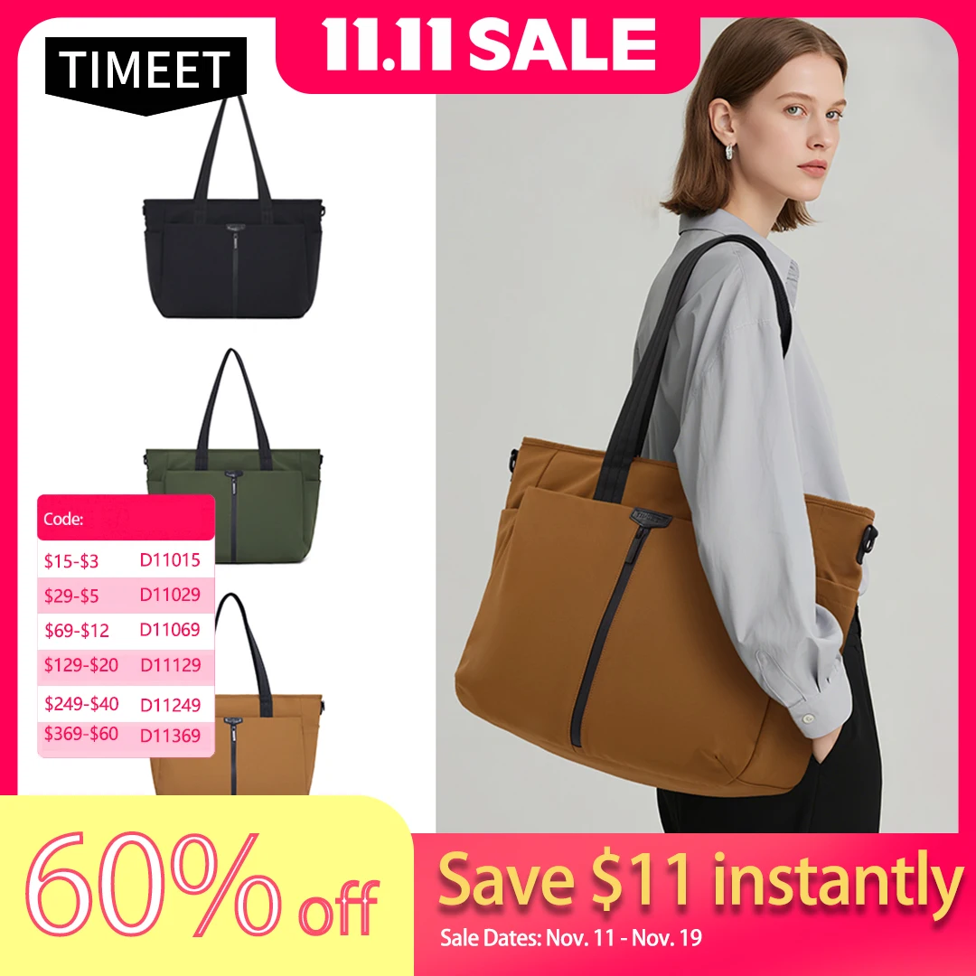 

Timeet Tote Bag Women Large Capacity Crossbody Bags Handbag Shoulder Bag Ladies Man Commuter And Business Travel Laptop Bag
