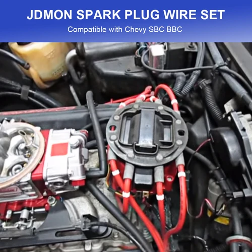 Imagen 2 del producto Cables de bujía de 10,5mm para Chevy 350 400 327 307 383 SBC 454 366 396 402 409 427 496 502 572 632 BBC V8 cables de encendido azul