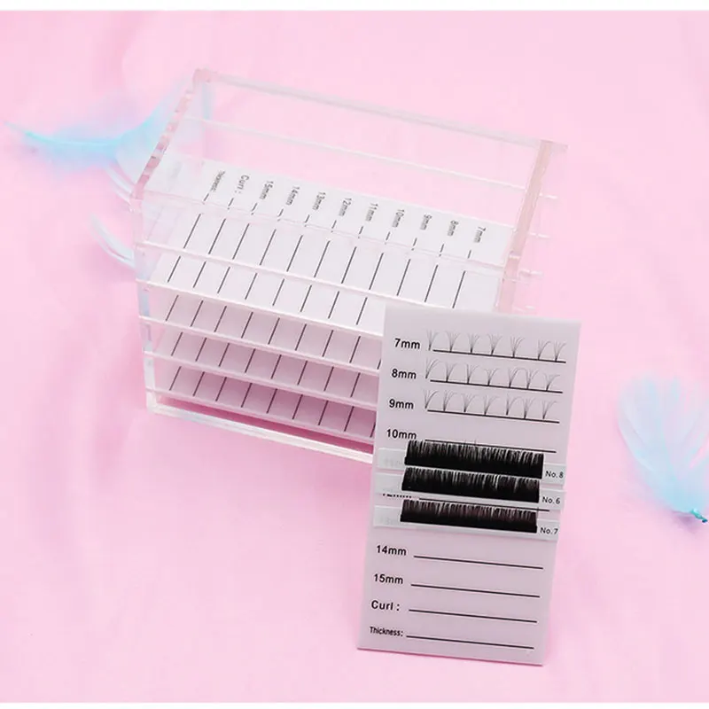 Clear 5 Layers False Eyelash Storage Box  Acrylic Pallet Lash Holder Eyelashes Extension Display Stand Tools