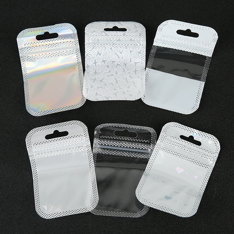 50 Stück 5 x 9 cm Mini-Ringtaschen mit Reißverschluss, selbstdichtende Aufbewahrung, Druckverschlussbeutel, Reißverschlussbeutel, Halskette, Armbänder, Verpackung, Schmuck-Display