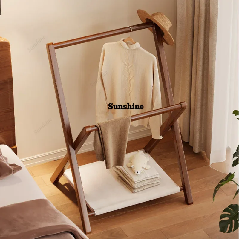 Arara de Roupa de Chão e Parede para Quarto, Minimalista, Aberta, de Madeira, Moderna, para Vestidos de Noite, Móveis para Sala de Estar