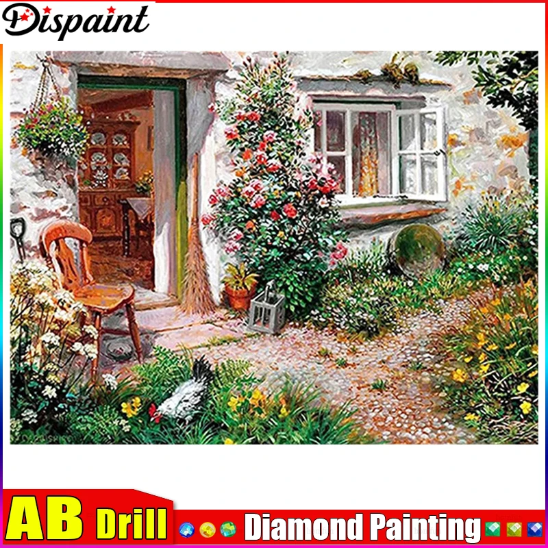 

Dispaint AB "House Garden" алмазная живопись 5D полная квадратная/круглая дрель домашний декор DIY Алмазная вышивка крестиком