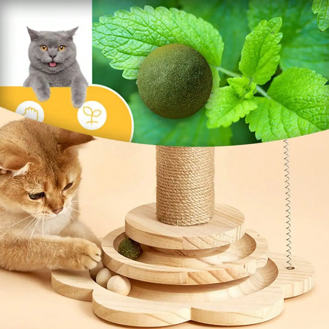Wooden Multi-Level Cat Activity Tower 3