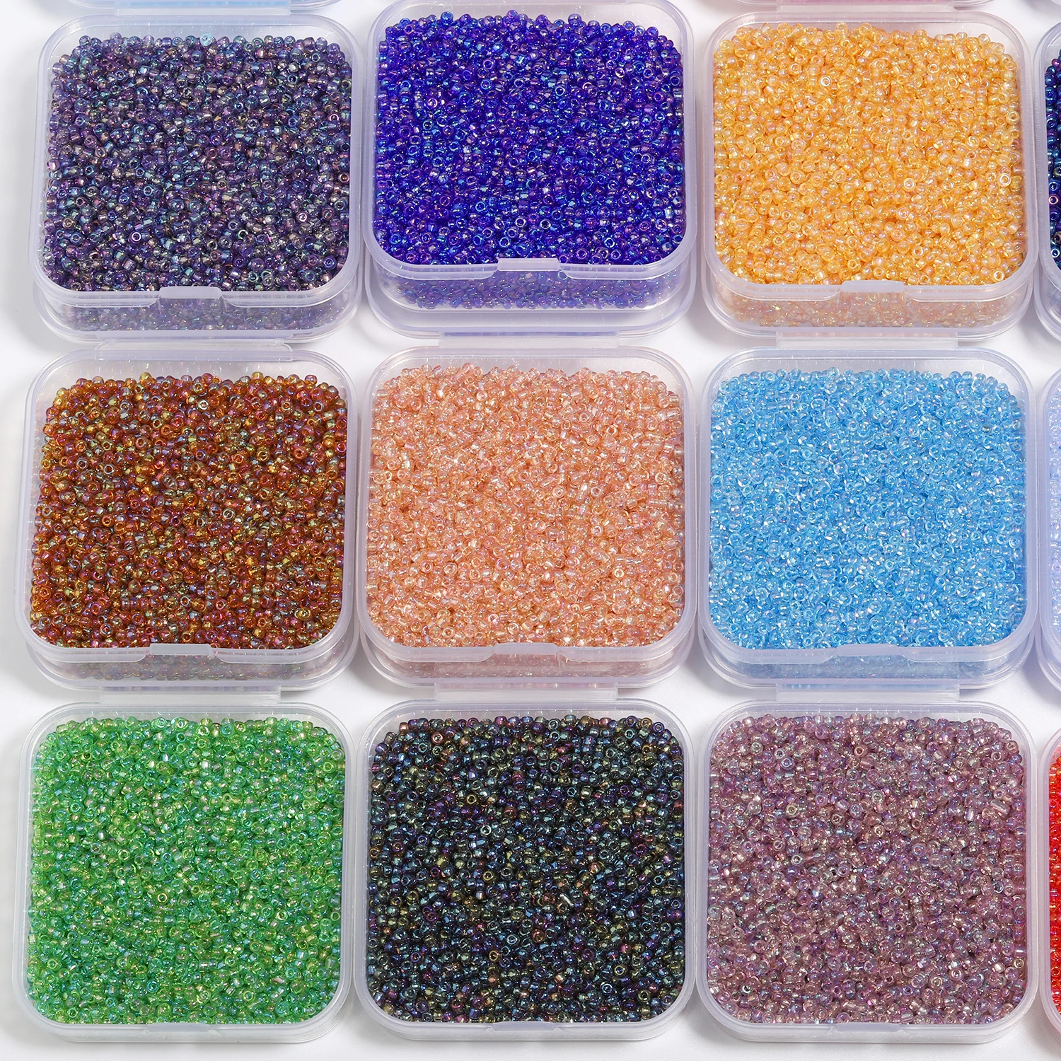 2000pcs/box 2mm Glass AB Color Seed Beads Multicolor Rice Waist Beads for DIY Jewelry Marking Handmade Wedding Crafts Women