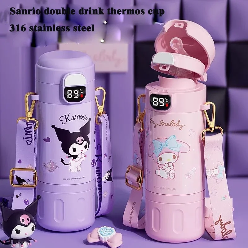 

Детская чашка-термос Kuromi для девочек, новая красивая новая специальная двойная соломенная чашка для учащихся начальной школы
