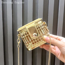 Small bag Golden Designer shoulder bags Evening bag Purses and handbag funny metal shape Clutch purse Party Wedding