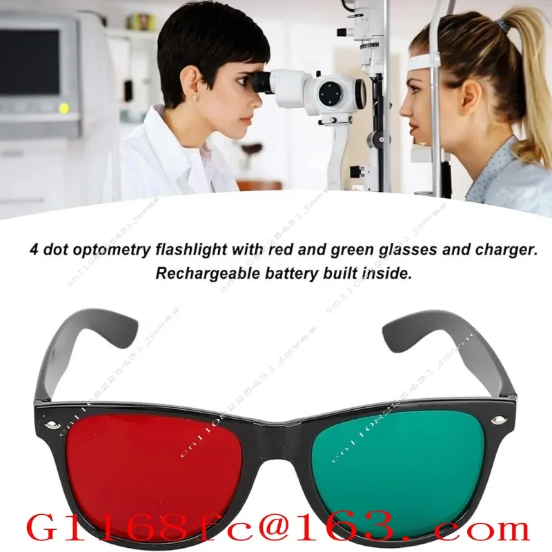 Optometry 4 Dot Test Lamp Worth Light 3 Level Visual Function Inspection Tool Integrates Amblyopia Strabismus Red Green Glasses