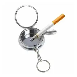 Cenicero portátil de acero inoxidable con llavero para bolsillo