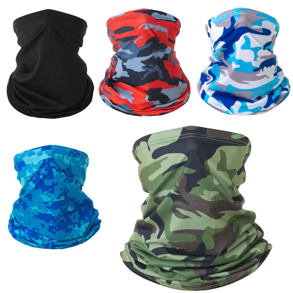 

UV Protection Ice Silk Face Cover Neck Tube Outdoor Sports Bandana Scarf Breathable Hiking Scarf Neck Gaiter Camo Bandanas 2025