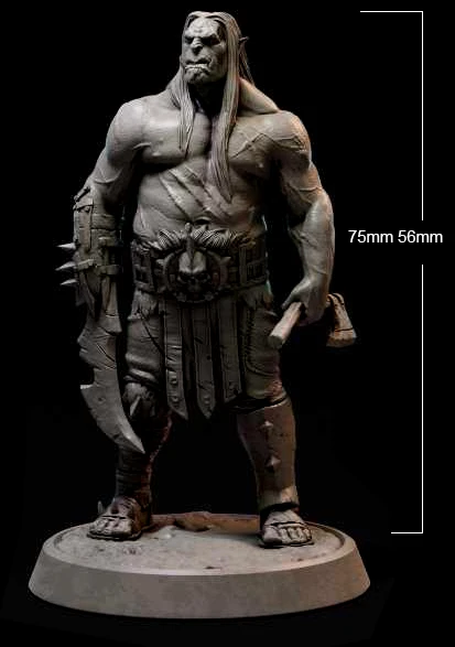 1/24 75mm 1/32 56mm Resin Model ORC Warrior Figure Unpainted RW-147