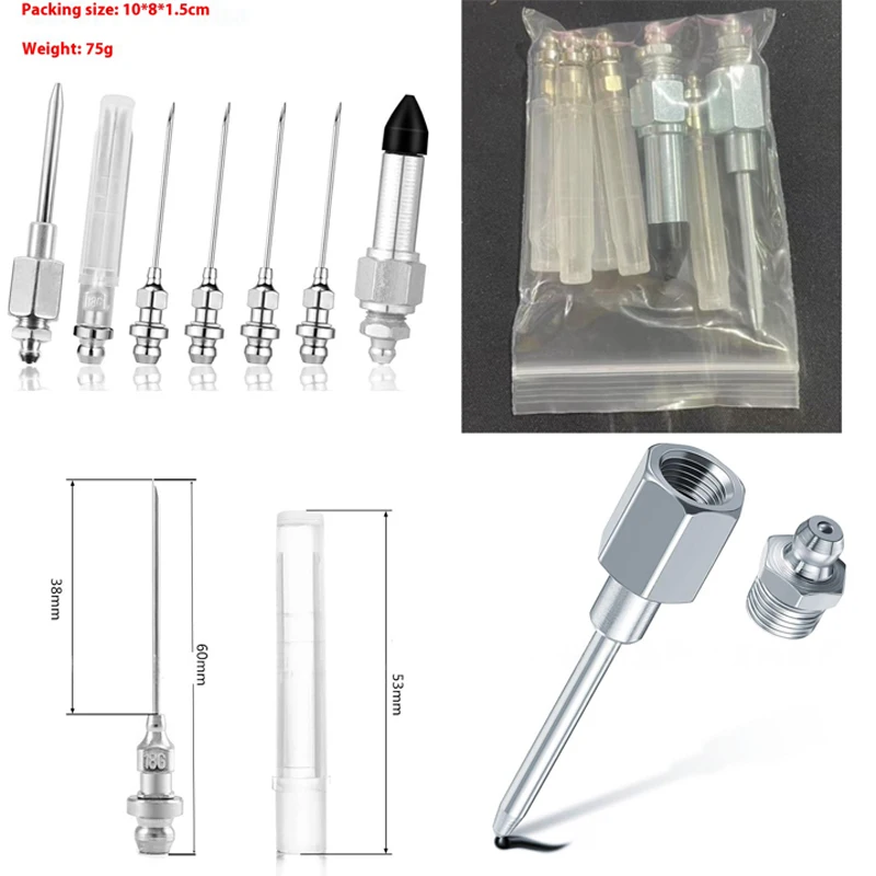 

[G332]7 шт., стальной инструмент для ремонта, набор аксессуаров для игл Greasegun, дозатор иглы для смазки, наконечник для смазки, игла высокого давления, насадка для смазки