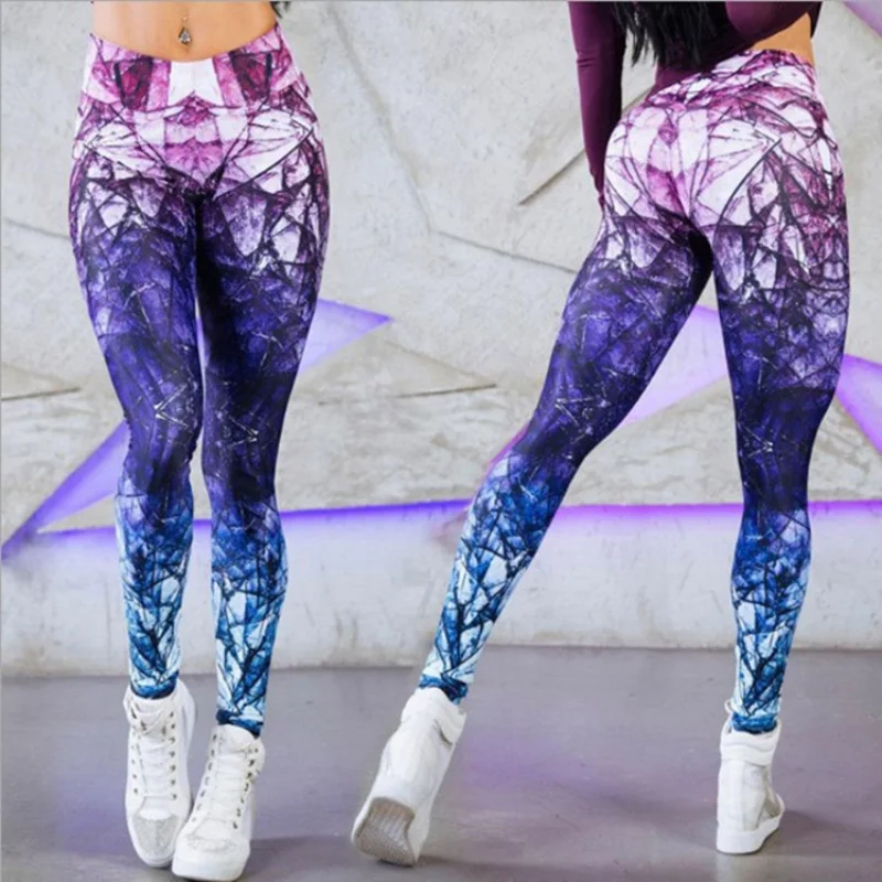 Sport Leggings Women Yoga Pants Workout Fitness Clothing Jogging Running Gym Tights Stretch Print Sportswear  Leggins Thin