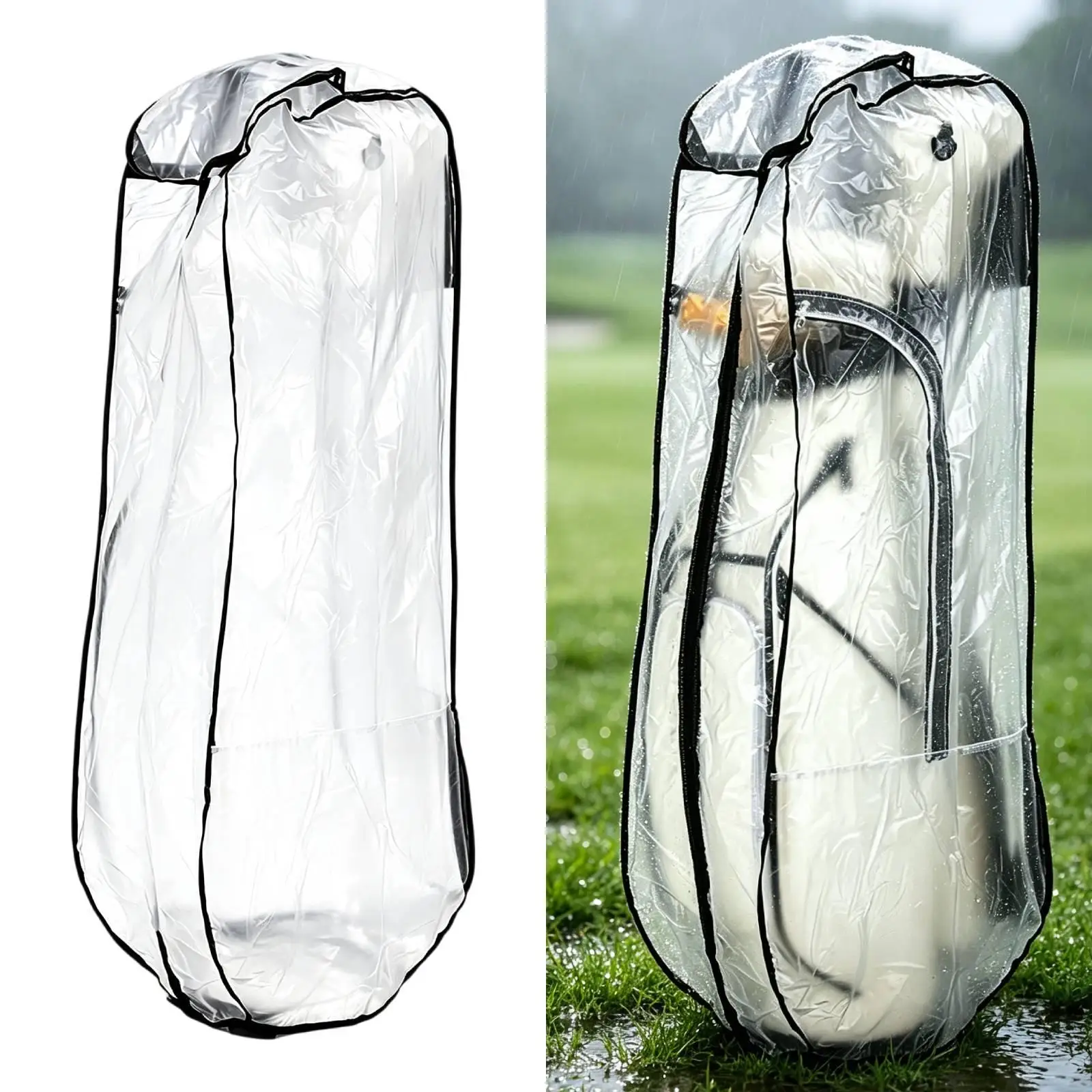 Transparent PVC Golf Bag Hood Rainproof Dustproof Lightweight Foldable for Golf Caddy Bag Use