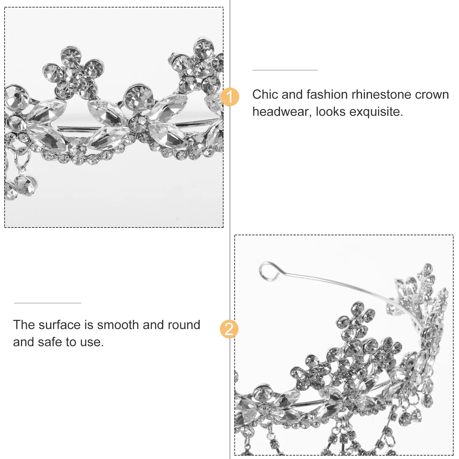 

Crystal Crown Bridal Crown Earring Wedding Party Headpiece Elegant Accessories Haircare Hairstyling