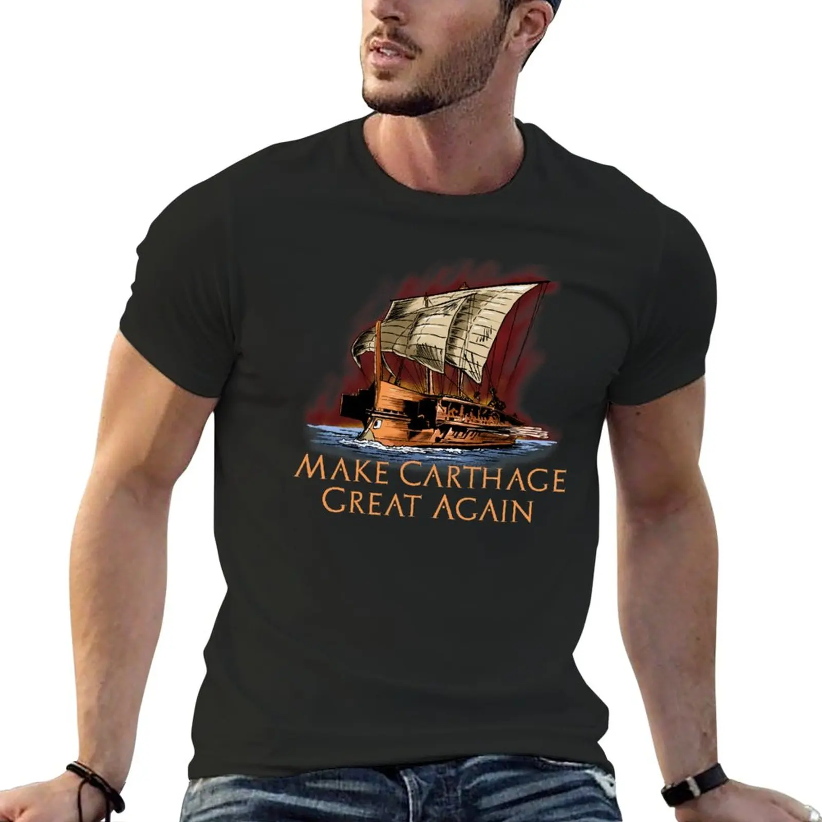 New Make Carthage Great Again - Carthaginian Trireme T-Shirt anime clothes plain t-shirt tops men clothes