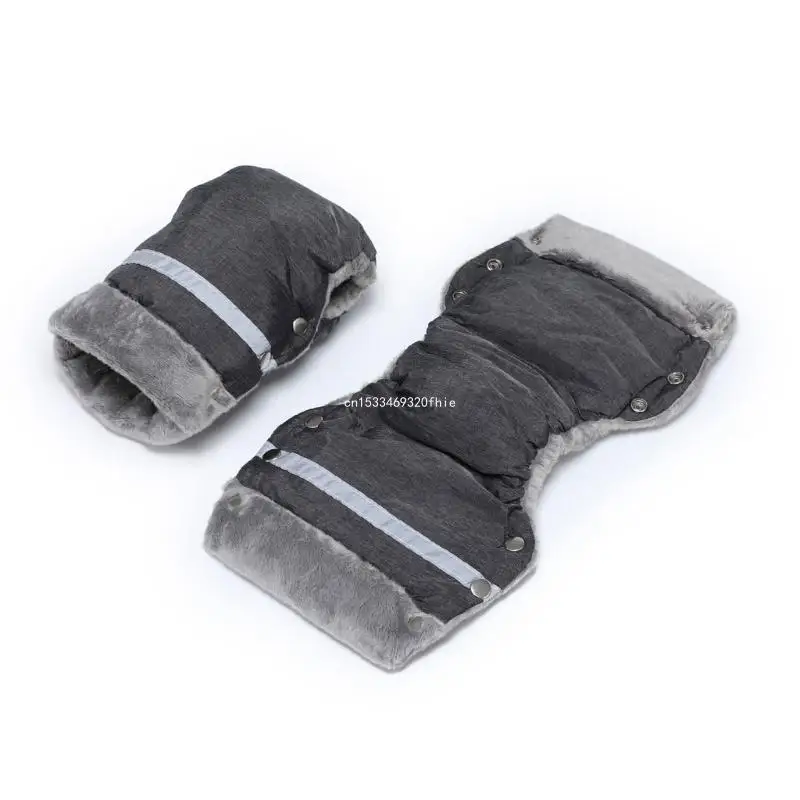 1Pair Windproof Stroller Hand Warmer Baby Cart Warm Gloves with Reflective Strip