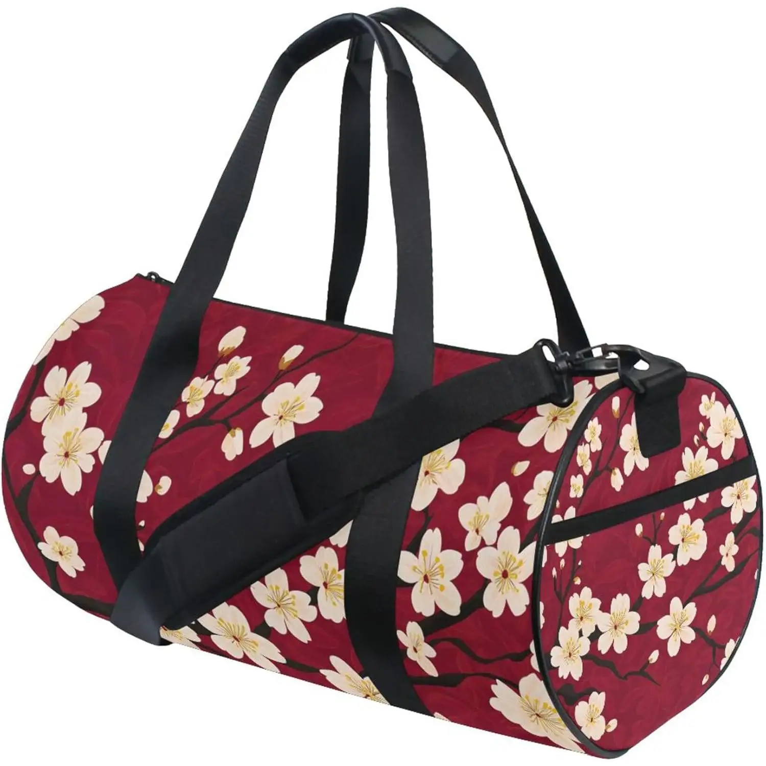 

Sports Duffel Bags, Vintage Floral Cherry Blossom Athletic Gym Bag Overnight Workout Travel Tote Luggage for Men Women Yoga
