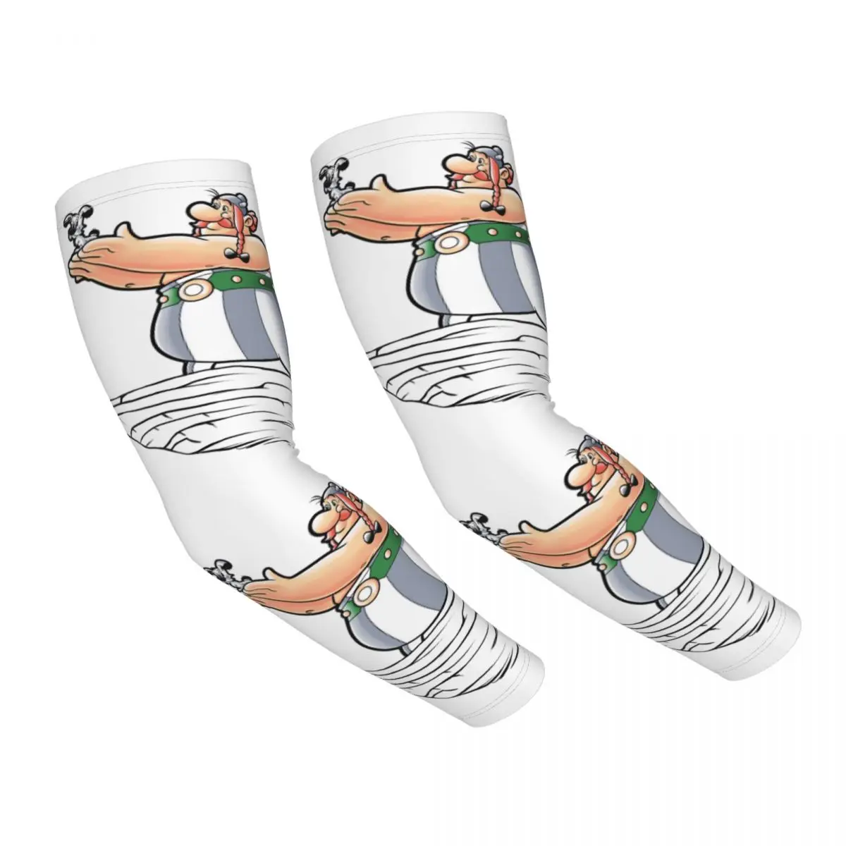 Custom Dogmatix Asterix And Obelix UV Protection Arm Sleeves Men Women Athletic Sports Funny Anime Tattoo Cover Up for Hiking