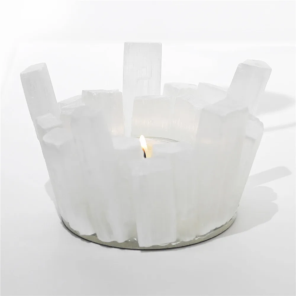 1PCS North Europe Natual Candle Holders Selenite Simple Wedding Decoration Bar Party Living Room Decor Home Decor Candlestick