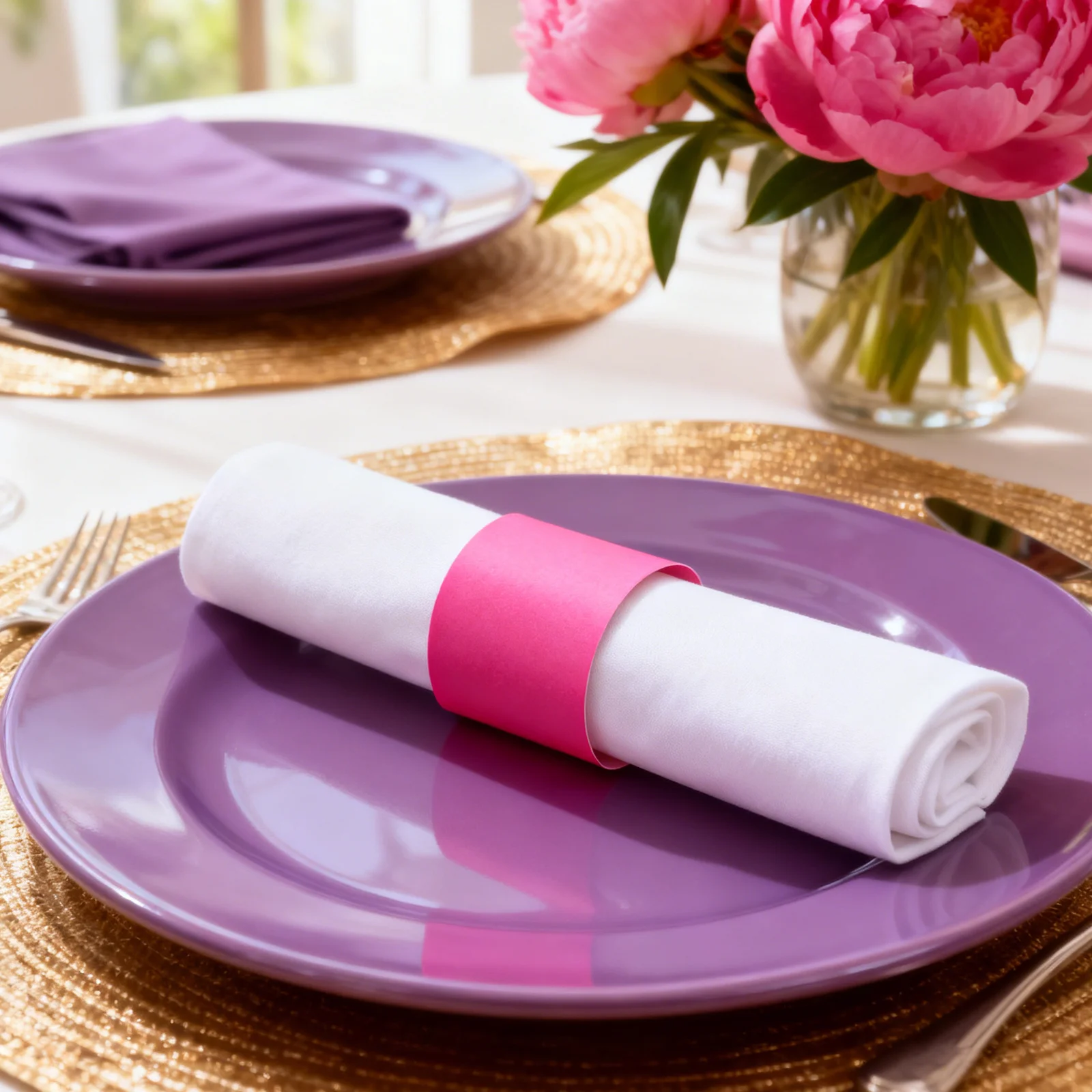 

500Pcs Self-Adhering Paper Napkin Rings Decorative Disposable Silverware Bands Napkin Wraps for Party Wedding Restaurant Table