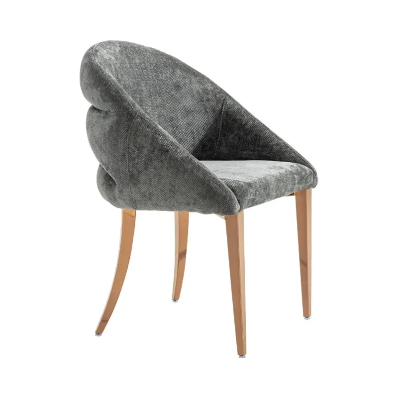 

Rose Gold Villa Large Flat Floor Dining Chair Modern Casual Back Chair