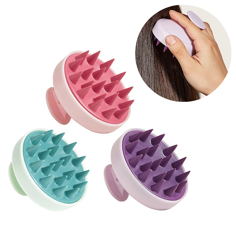 Cepillo de champú de silicona para masaje de cuero cabelludo, peine de lavado de cabello, cepillo de masaje corporal, cepillo de ducha de baño, herramienta de peluquería de salón