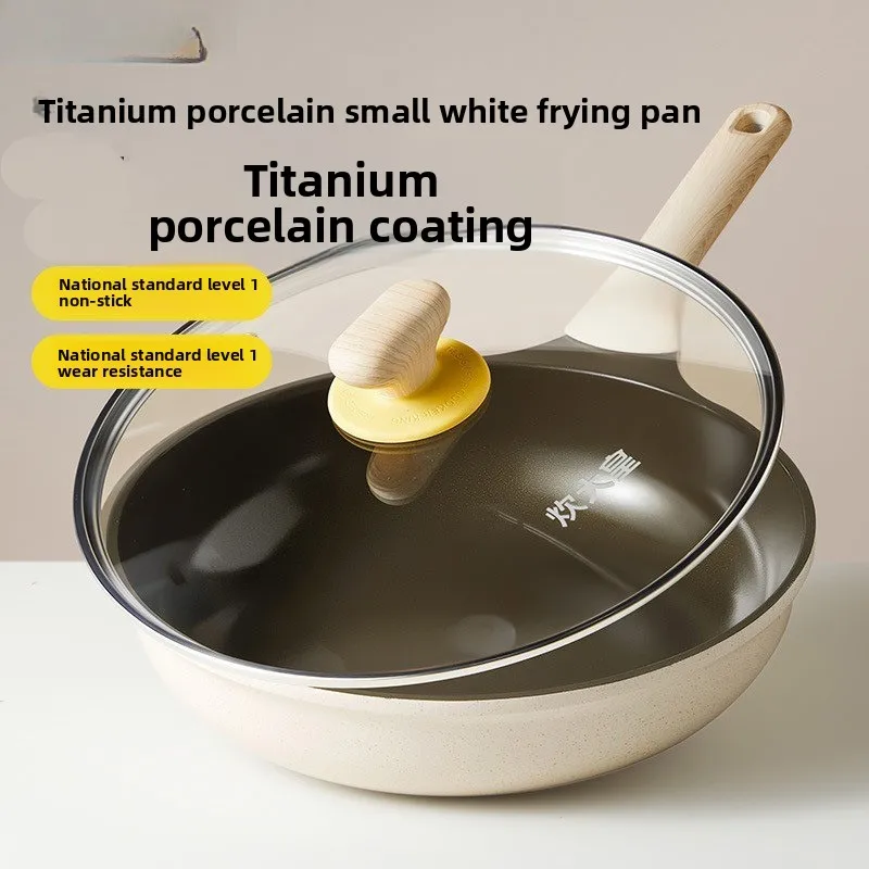 New high-end titanium ceramic non stick pan, frying pan, flat bottomed pan, no chemical coating, household frying pan