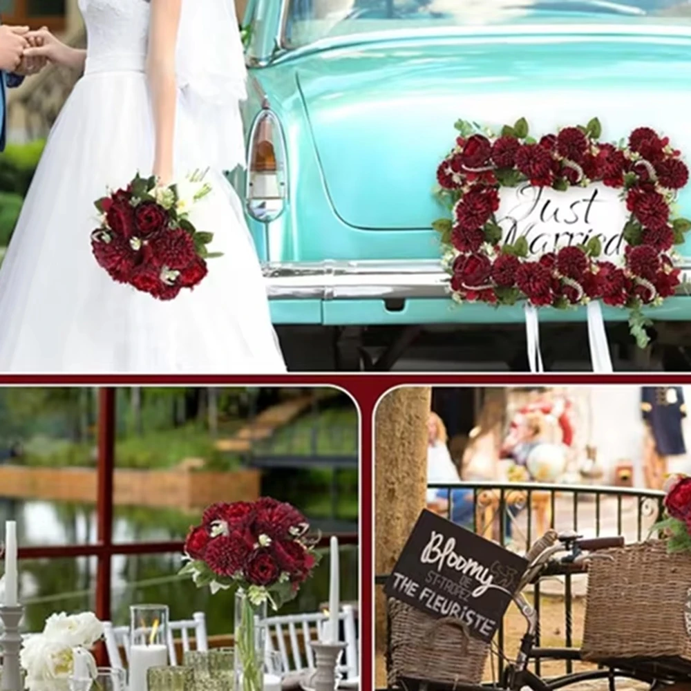 

5Pc Peony Artificial Flower Silk Wedding Hydrangea Bouquet Festival Decor Vase Home Room Table Yard Outdoor Garden Diy Gift Prop