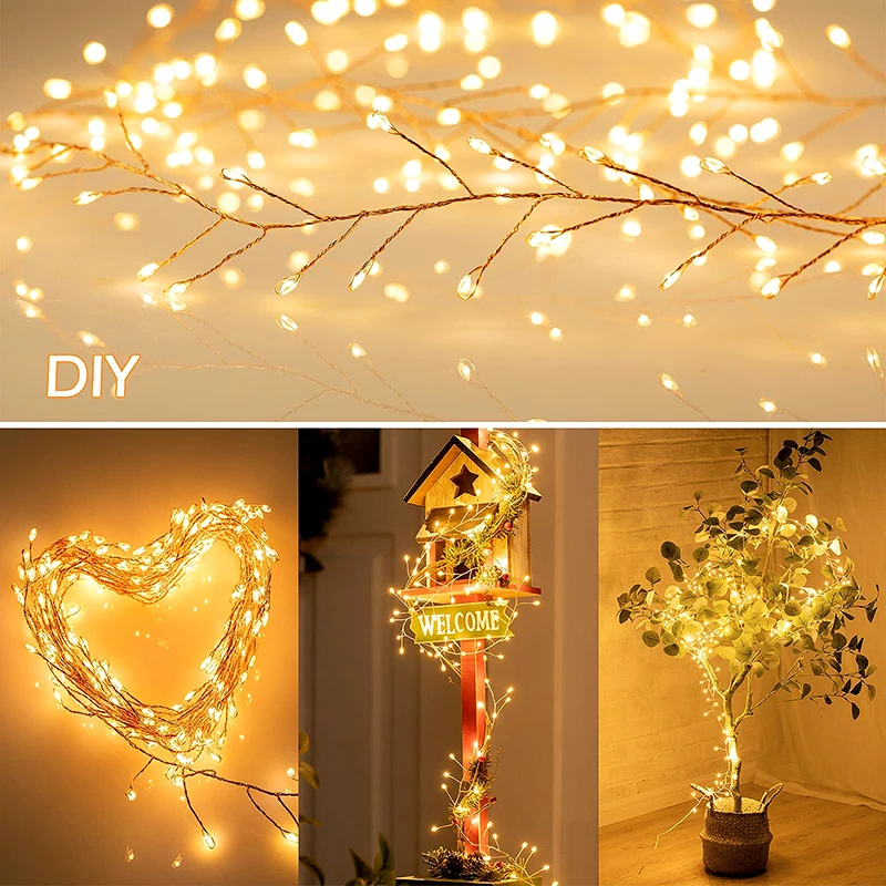 18M 500LEDs Cluster String Fairy Lights Waterdichte buitentuin Kerstdecoratie Vakantieverlichting