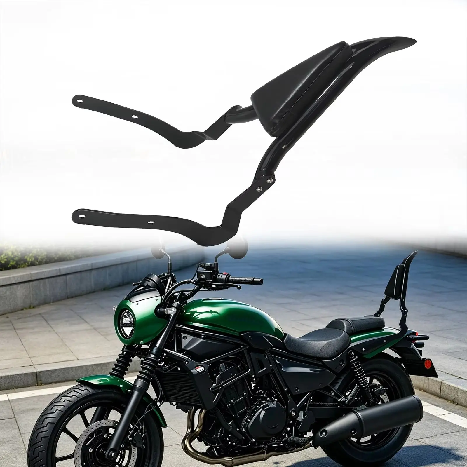 For Kawasaki Eliminator 500 SE ABS 2024-2026 Accessories Detachable Motorcycle Rear Backrest Passenger Black Sissy Bar