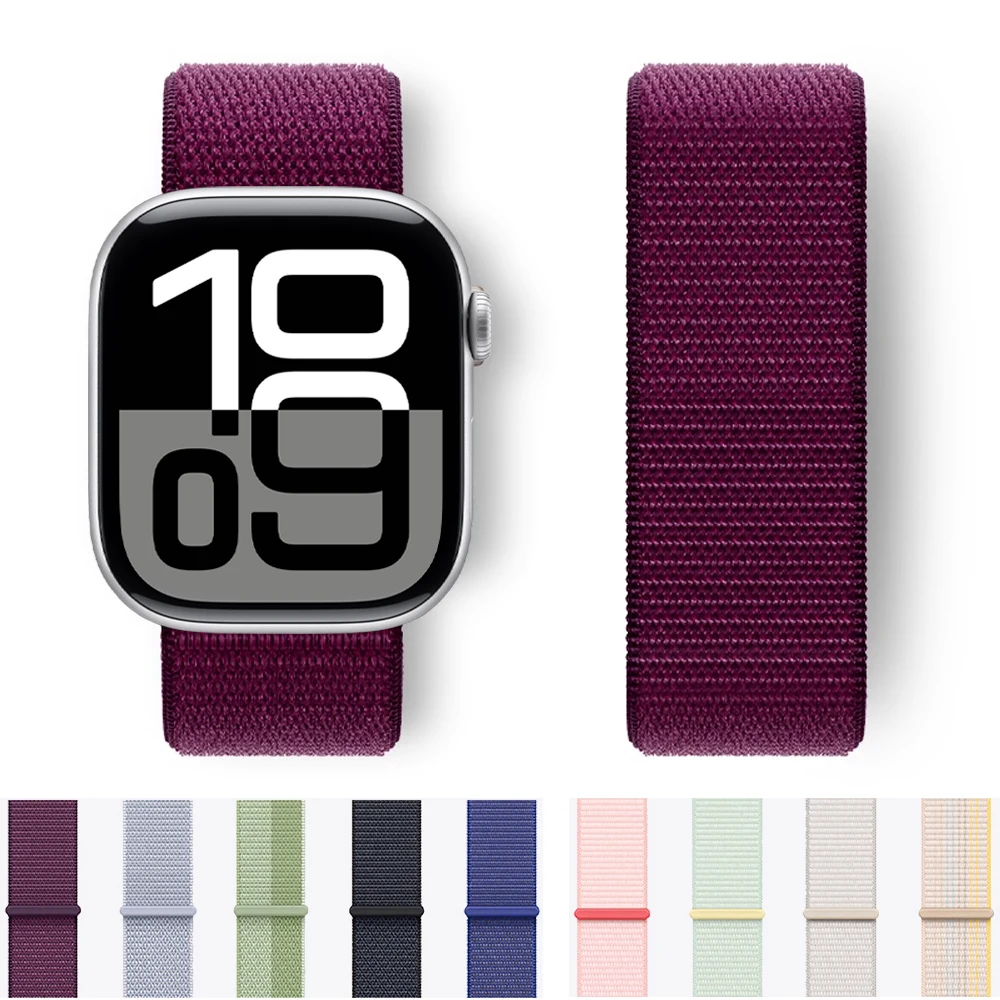 Strap For Apple Watch 10 Band 42mm 46mm 45mm 44mm 41mm 49mm 40mm Sport loop Bracelet Correa iwatch series 8 9 7 6 5 4 3 SE Ultra