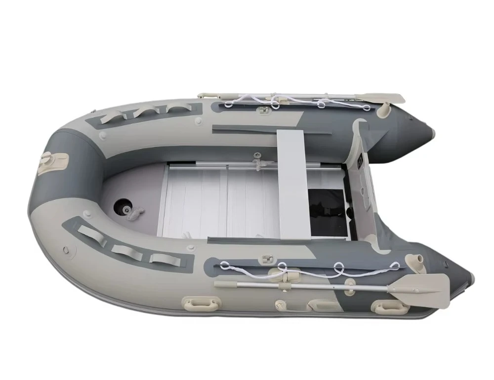 

Inflatable Boat A270 2.7m Length, PVC 0.9mm, Aluminum Floor, 3 Person, 6hp or 9.9hp Outboard Motor