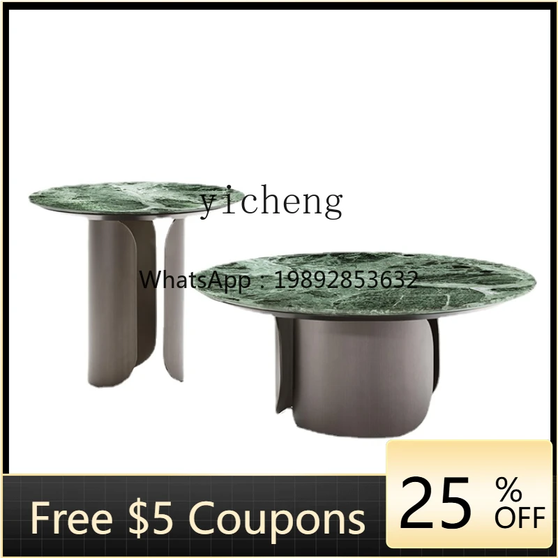 

Zc High-Grade Tea Table Creative round Living Room Home Marble Tea Table