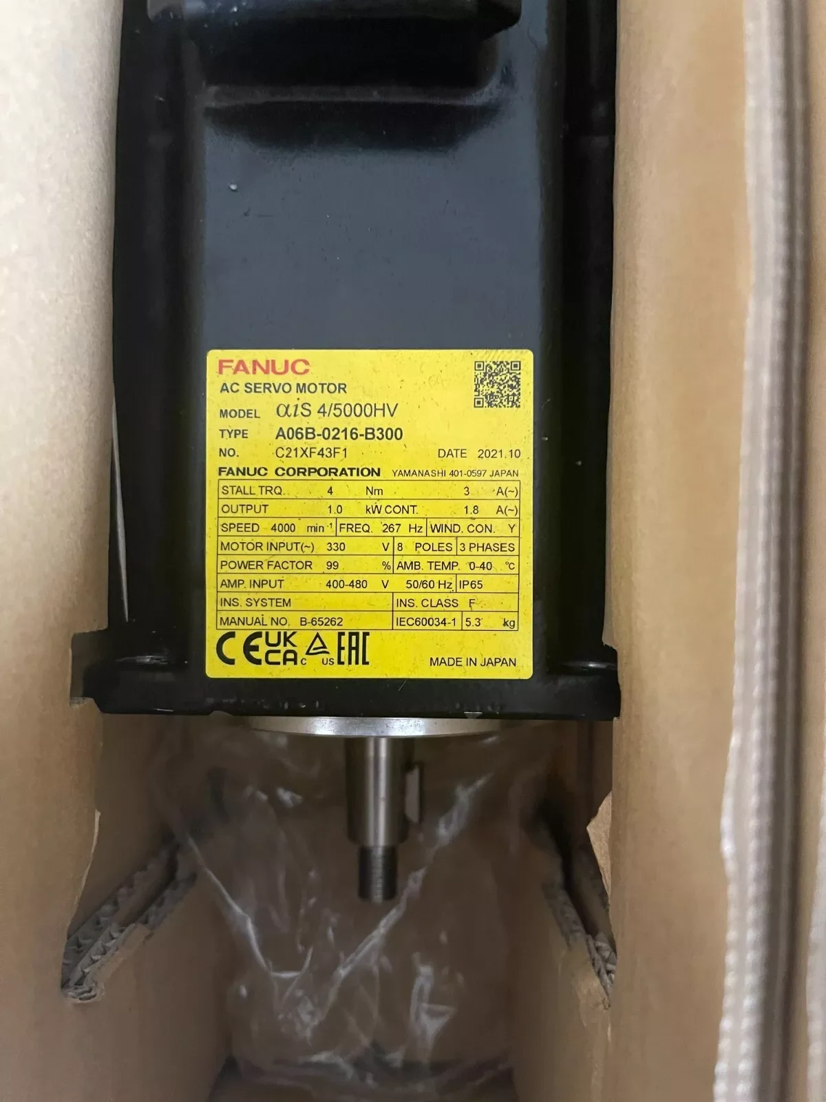 

Новый двигатель Fanuc A06B-0216-B300, гарантия 12 месяцев.