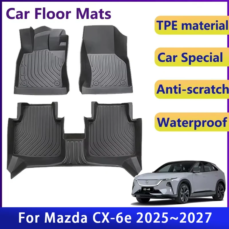 Kompletter Satz Auto-Fußmatten für Mazda EZ-60 CX-6e CX6e J90K EZ60 2025 2026 2027 Wasserdichte Fußmatten Bodenbelag Auto-Zubehör