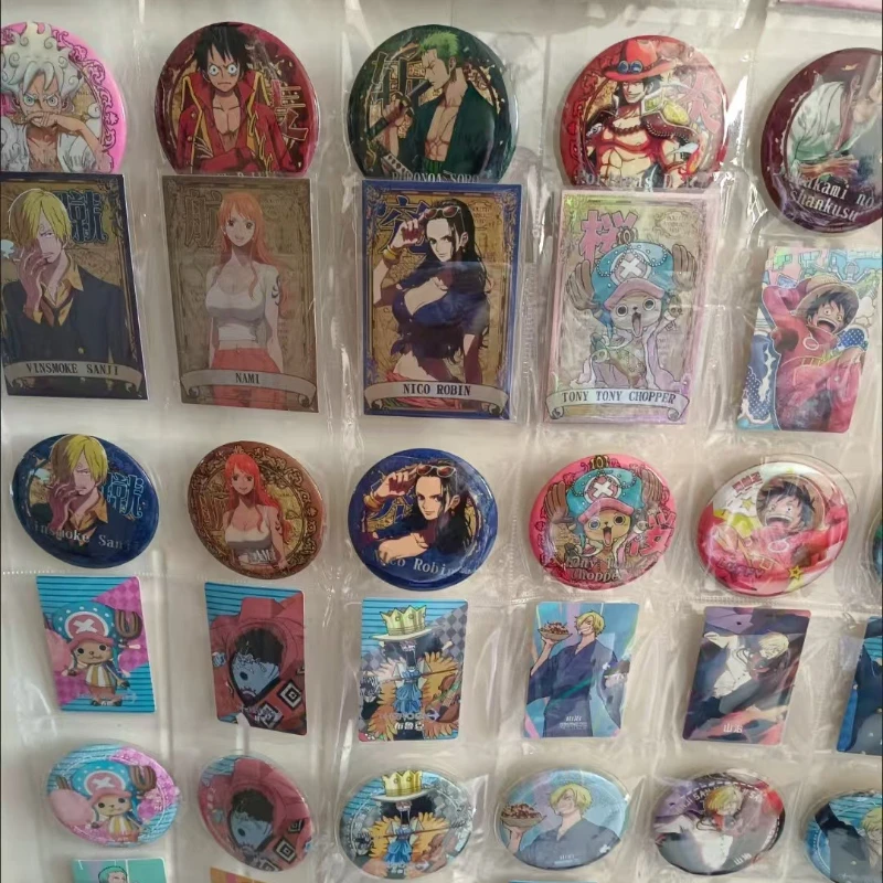 One Piece Monkey D. Luffy Roronoa Zoro Nami Surprise Blind Box Creative High Value DIY Double Flash Laser Badge Blind Draw Gift