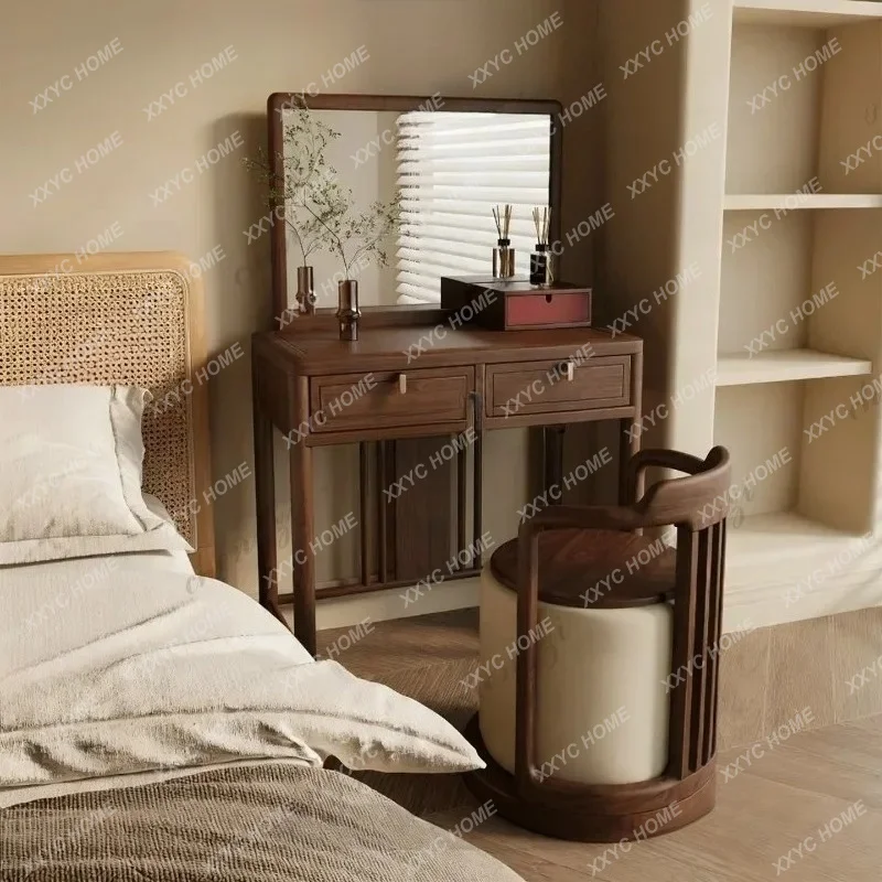XX Chinese solid wood dresser with makeup mirror, makeup table, desk integrated with drawer customization