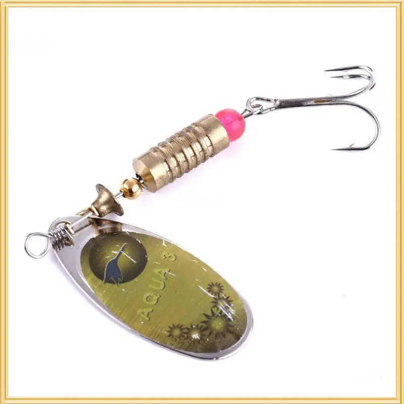 Sequin Bait Metal Vib Three Hooks Fishing Tackle Spinner Reflective All Copper Fishing Accessories Fishing Lure Rotating Spoon