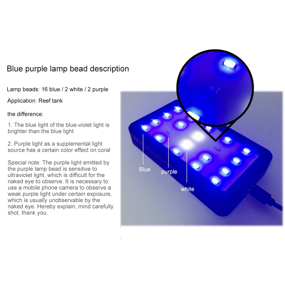 Imagem -04 - Azul Coral Luzes Led Acessórios do Aquário Azul Led Iluminação Tanque de Peixes Lâmpada Luz para Mini Tanque de Peixes Plástico Cilindro Dedicado