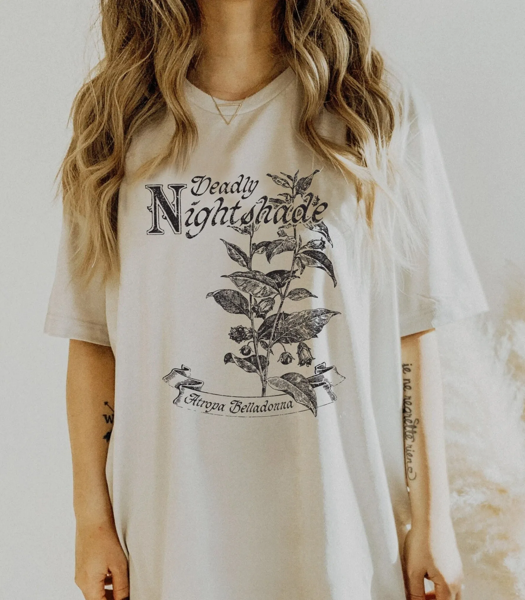 Deadly Nightshade T Shirt Dark Academia Clothing Witchy Goblincore Feminist Herbology Whimsigoth