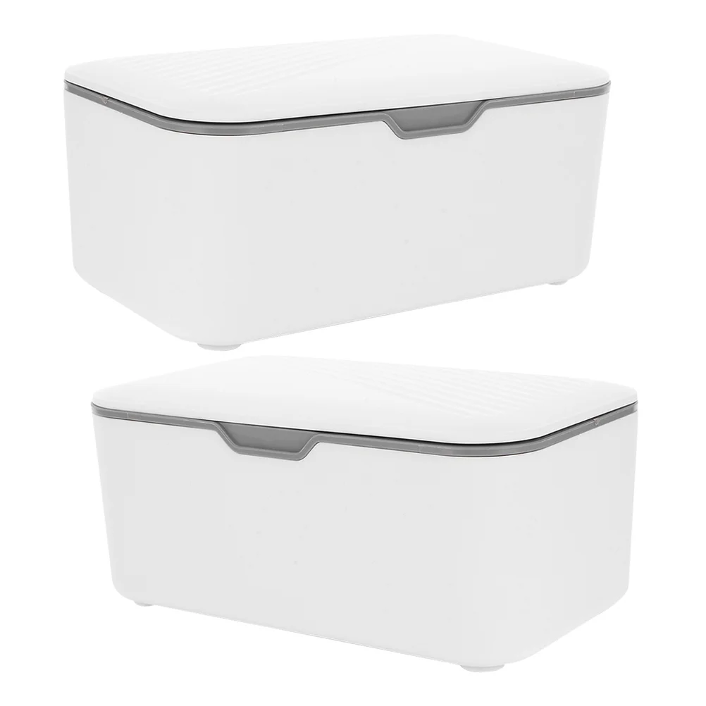 Scatole portaoggetti per salviette ricaricabili da 2 pezzi Porta salviette per bambini Dispenser leggero e durevole Contenitore per salviette per asilo nido da viaggio