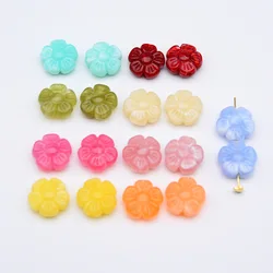 20 Pieces  16mm Straight Hole Acrylic  Vintage Flower Straight Hole Beads  DIY Charm Jewelry Necklace Bracelet Bead Accessories