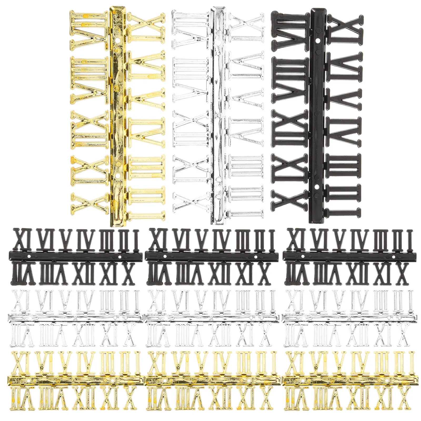 

12 pcs Diy Roman Numbers Repair Numerals Wall Clock Numerals Replacement Kit Sturdy Plastic Classic Design Easy Install Durable