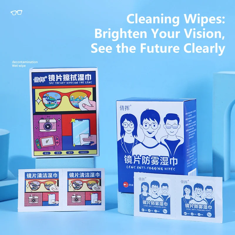 Anti-fog Eyeglass Wipes Disposable Lens Cleaning Cloth Long Lasting Defog Wipes For Glasses Camera Lenses Spectacle Quick Clean