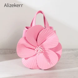 Alizekerr Flower Designer Handbags Ladies 2024 Summer Elegant Boutique Chain Soft PU borse a tracolla in pelle da sposa di alta qualità