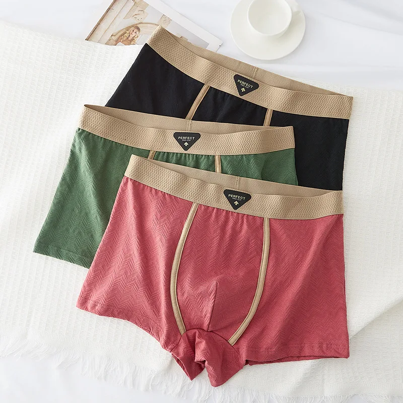 

3PCS/Pack 100% Cotton Men's Underwear New 10A Antibacterial BoxerShorts Loose Comfortable Men's Quadrangle Underpants