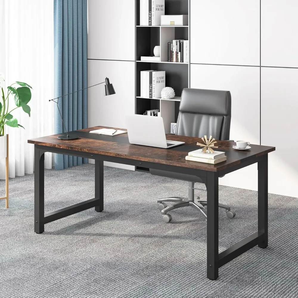 

63” Executive Desk, Large Office Computer Desk with Thicken Frame, Modern Simple Workstation Business Furniture for Home Office