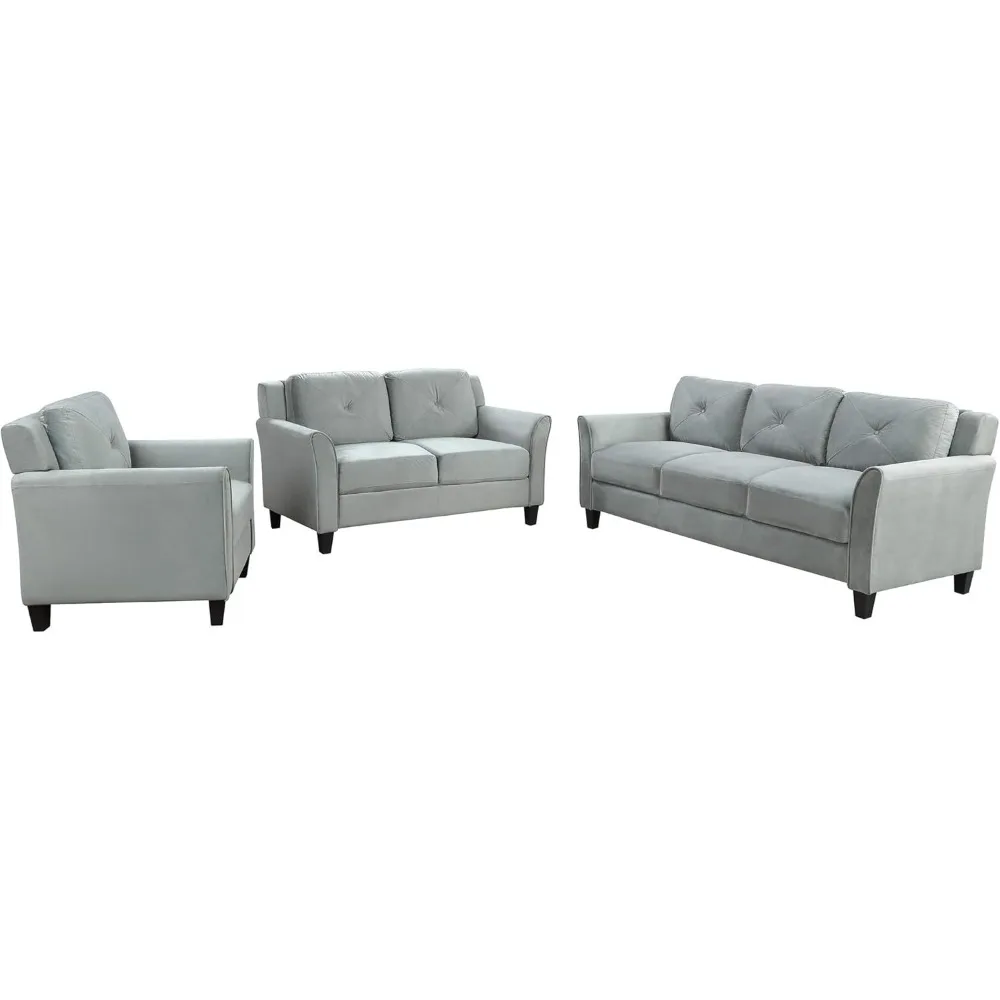 Sofa 3-Piece, Button Tufted Contemporary Sectional, 1+2 Seater, 3-Person Sectional, Recliner, Sectional Sets