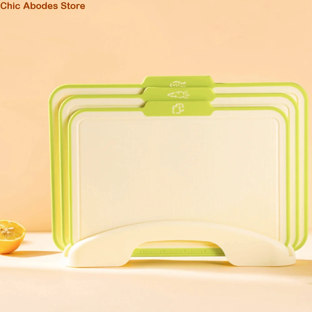 

Легко чистящаяся нескользящая разделочная доска, пластиковая с подставкой для хранения, разделочная доска, квадратный коврик для разделочной пластины, кухонное использование