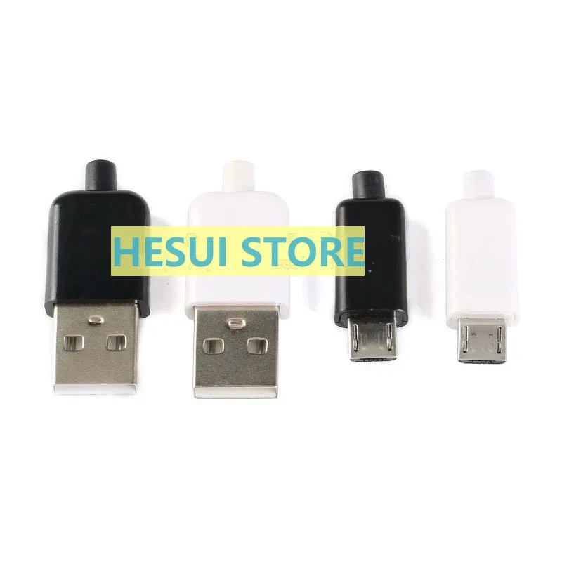 MICRO USB2.0 Male 5P welded plug diy data cable fitting interface with plastic housing